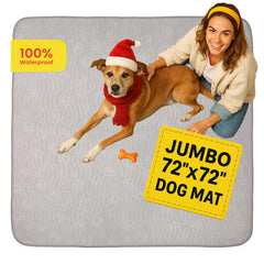 IMPROVIA Extra-Large Dog Mat covers a playpen to protect floors during puppy play