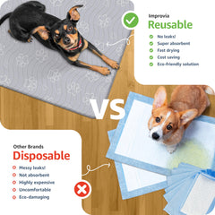 IMPROVIA heavy-duty 65x48 mat contains accidents and spills for easy cleanup.