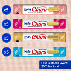 INABA Churu seafood flavor box offers varied palates for cats