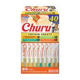 INABA Churu chicken variety box tubes offer flavor variety for picky eaters.