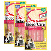 INABA Churu hairball-control tube being poured for easy serving and hydrating snack