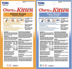 INABA Churu two flavors pack showing grain-free options for kittens