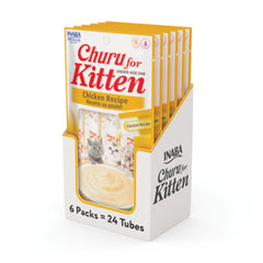 INABA Churu kitten tubes close-up showing creamy purée texture for bonding