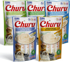 INABA Churu lickable purée pack tubes boosting hydration for cats.