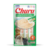 INABA Churu packaging front, grain-free cat treat toppers for interactive feeding.