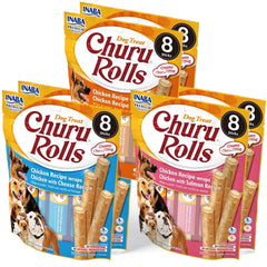 INABA Churu Rolls for Dogs pack-front showing grain-free treats suitable for training