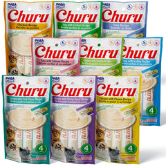 INABA Churu tubes packaged in a 36-count box for quick, mess-free treats.