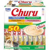 INABA Churu tuna-chicken variety pack shows hydration and flavor variety for cats