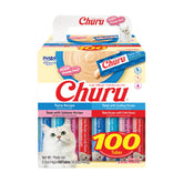 INABA Churu Tuna tube hand-fed for interactive feeding and hydration.