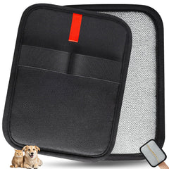 INABULETWO pet hair removal gloves closeup, showcasing electrostatic attraction for quick lint and fur pickup.