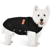 Inanil dog jacket winter back view showcases fluffy insulation for warmth and wind protection.