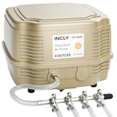 INCLY 7W Ultra Silent Air Pump front view for compact quiet aquarium performance.