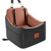 INDYBUD dog car seat front view shows secure seating for small and medium dogs.