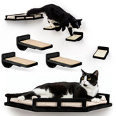 INICIO Cat Wall Shelves assembly process shows quick, tool-friendly setup.