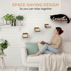INICIO cat wall shelves cushioned perch offers cozy lounging and easy washing.