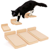INICIO cat wall stairs set of 3 wall steps for kittens and adults provide elevated play and rest.