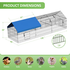 INJOPEXI metal chicken coop doors-locked design keeps flock safe