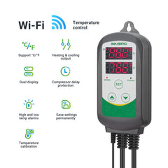 Inkbird ITC-308 wifi app control enables remote aquarium temperature management.