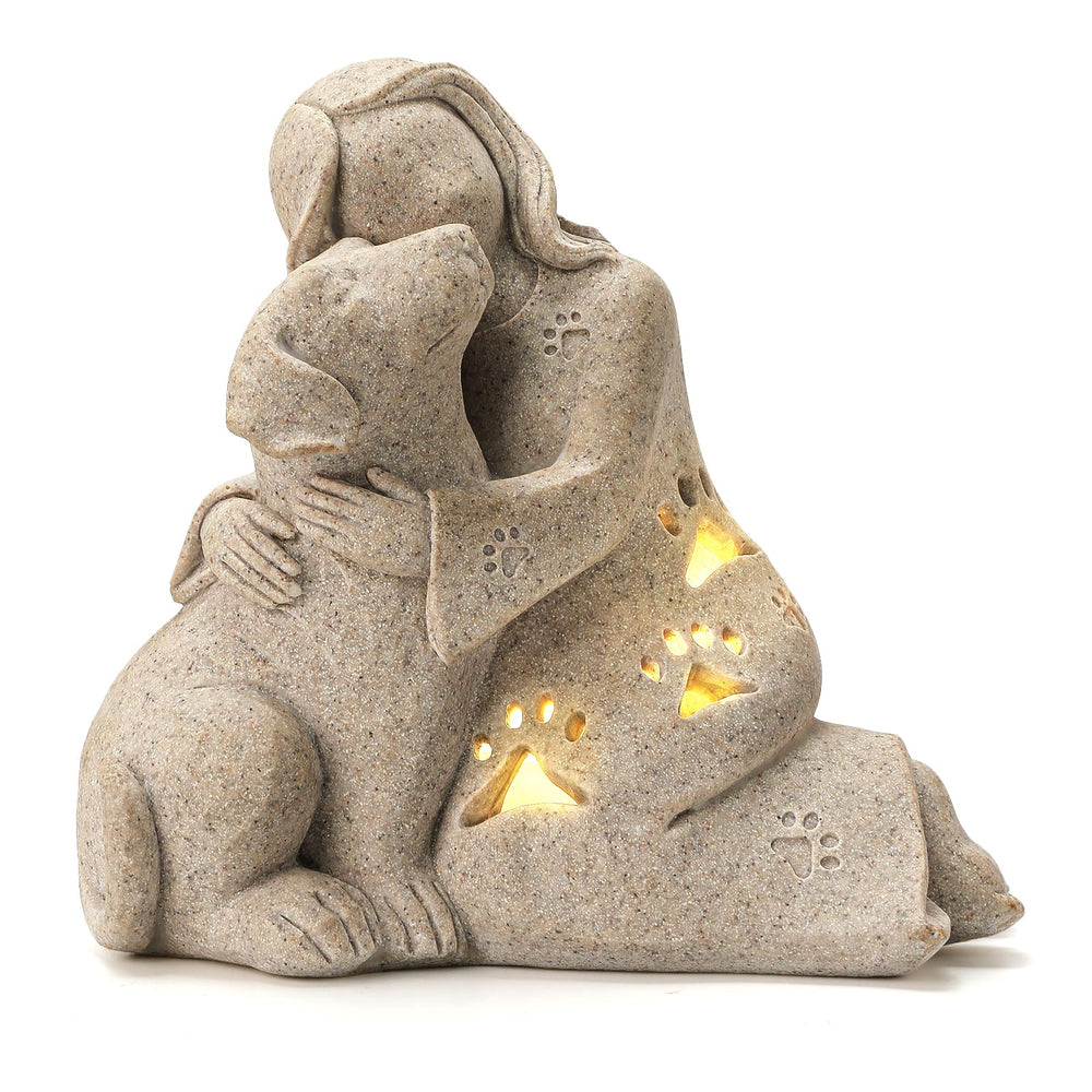 INLOMEM dog memorial gift scene lit offers comforting remembrance at home.