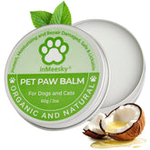 inMeesky dog paw balm packaging highlights natural ingredients for safe daily care