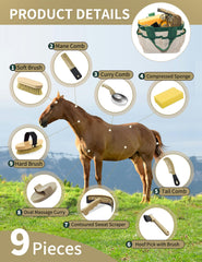 inoreal professional horse grooming kit bathing sponge close-up for thorough bath cleaning