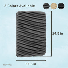 Inovida XS Cat Litter Mat Gray waterproof base prevents leaks on floors.