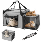 INRLKIT cat carrier with litter box overview showing leakproof setup.