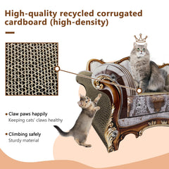 INRLKIT luxury cat scratcher sofa elevated view demonstrates furniture-protecting design