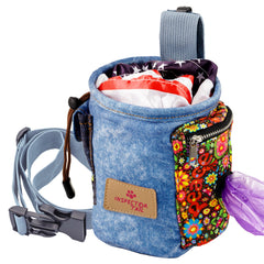 Inspectortail dog treat pouch with cord closure for spill-free training sessions