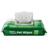 Inspire Naturals Pet Wipes 50ct pack with flip-top lid for on-the-go cleansing.
