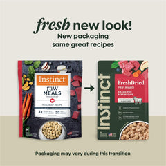 Instinct freeze-dried raw meals texture close-up highlights real beef for tasty meals.