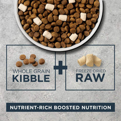 Instinct Raw Boost freeze-dried-pieces-closeup reveals enhanced nutrition with raw infusion