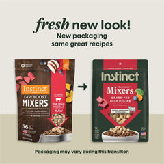 Instinct Raw Boost Mixers ingredients closeup beef fruits vegetables natural nutrition