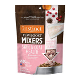 Instinct Raw Boost Mixers Skin & Coat Health bag shows grain-free topper for meals