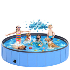 Instraella dog pool 97x16 setup shows a spacious backyard splash zone for large dogs.