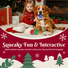 INSUM Christmas dog balls green candy cane for bright, visible play