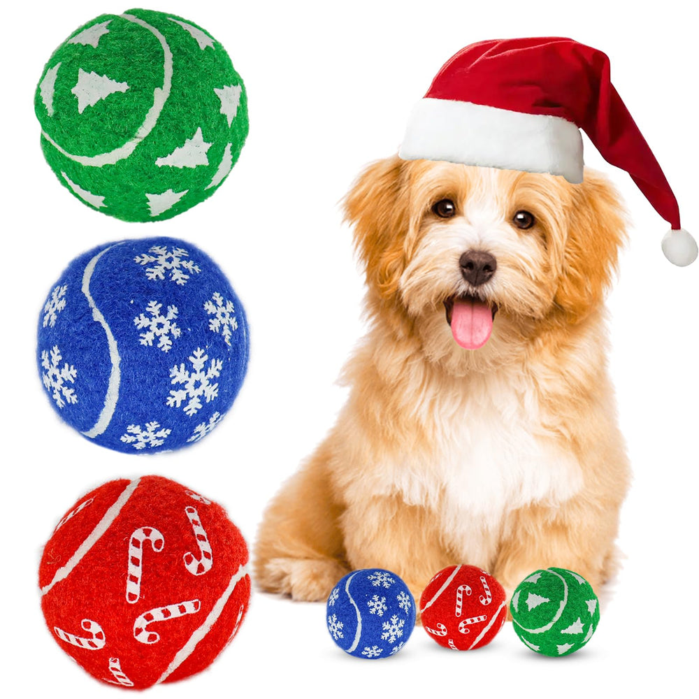 INSUM Christmas dog balls red snowflake for festive fetch indoors and outdoors