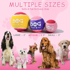 INSUM pink squeaky tennis ball large for large dogs, durable and bounce-ready.
