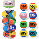 INSUM squeaky tennis ball pack in bright colors for visible indoor and outdoor play.