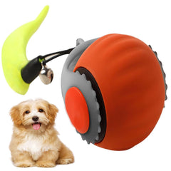 Interactive cat ball toy orange front view for indoor play and sensor-triggered movement