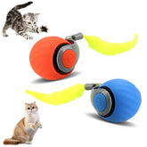 Interactive cat toy ball with durable shell promotes safe solo play for indoor cats.