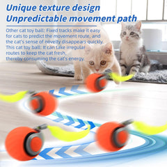 Interactive cat toy ball uses smart obstacle avoidance to prevent getting stuck.