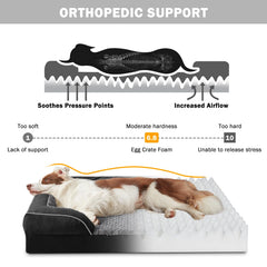INVENHO dog bed displays chaise-design for secure, cozy lounging and multiple positions.