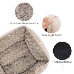 INVENHO Medium Dog Bed with soft suede fabric provides a plush, inviting surface.
