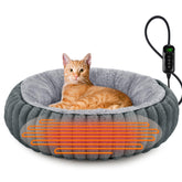 INVENHO heated bed donut top view highlights cozy warmth for naps