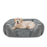 INVENHO large dog bed with pillow-edges for neck support and calm naps.