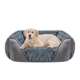 INVENHO large dog bed rectangle front view shows raised edges for neck support