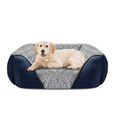 INVENHO large dog bed rectangle with plush surface and soft edge support for joints