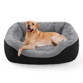 INVENHO large dog bed soft plush top view for cozy lounging and calm naps.