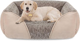INVENHO large-rectangle dog bed with rose swirl fabric offers warm, cozy naps for pets.